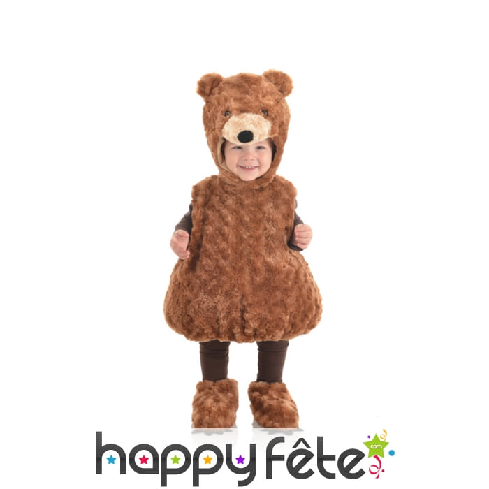 Costume ours brun en peluche pour enfant