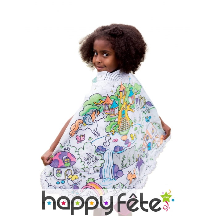 Cape princesse à coloriér pour enfant