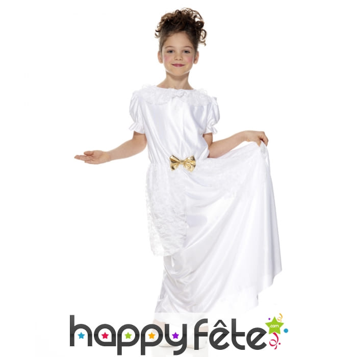 Costume robe blanche de princesse pour enfant