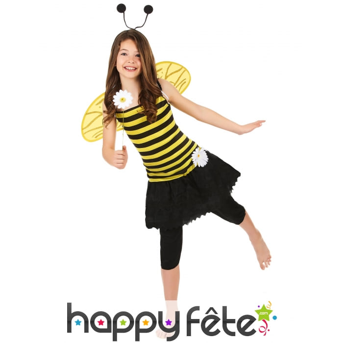 Costume rayé jaune et noir de petite abeille