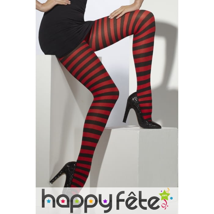 Collants rouge noire