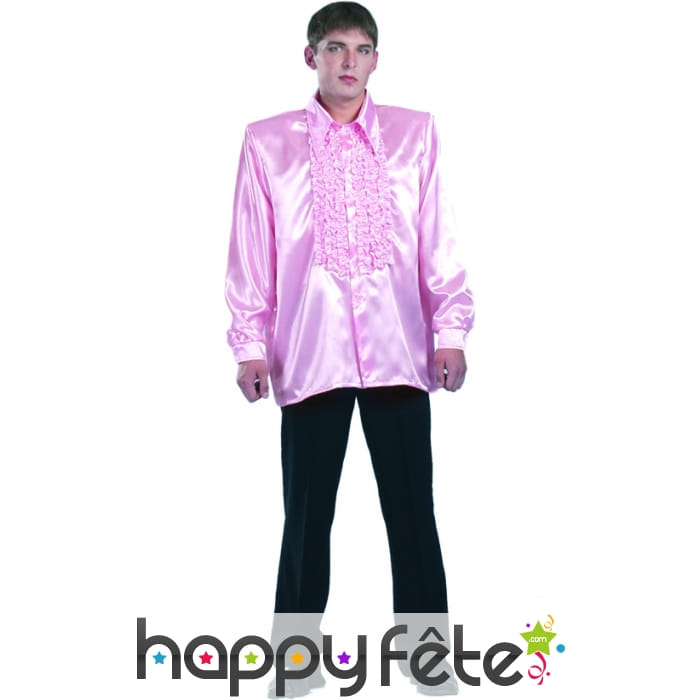 Chemise rose super ruche homme