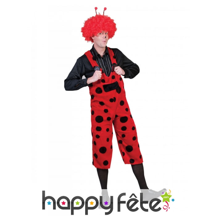 Costume salopette de coccinelle pour adulte