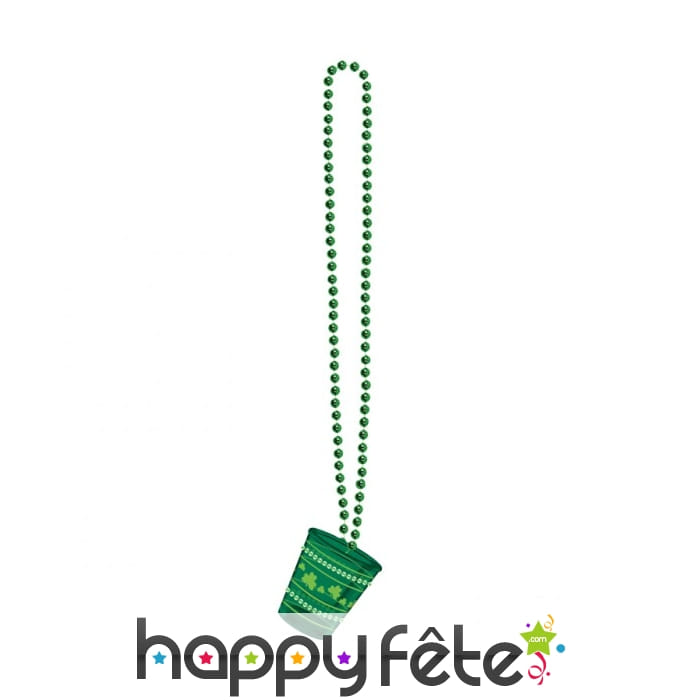 Collier Saint-Patrick avec verre shooter