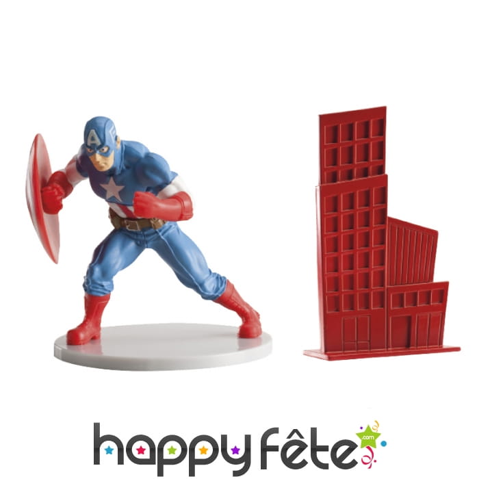 Décorations Captain America pour gâteau. PVC