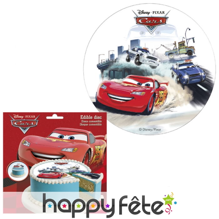 Disque Cars en sucre de 16cm