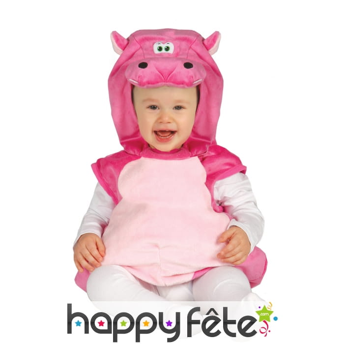 Déguisement de bébé hippopotame rose