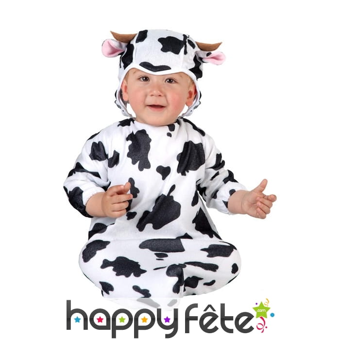 Déguisement de bébé vache noir et blanc