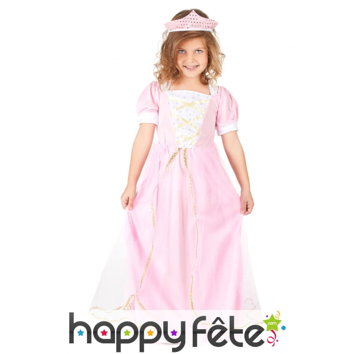 Déguisement robe princesse rose pour petite fille