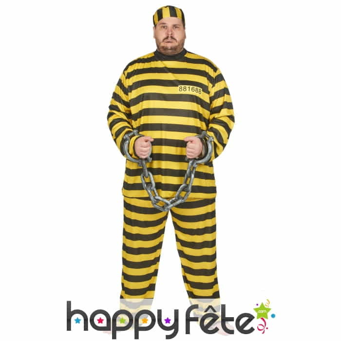 Ensemble Prisonnier Jaune Grande Taille Adulte