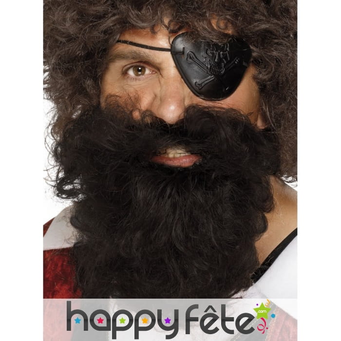 Fausse barbe de pirate marron