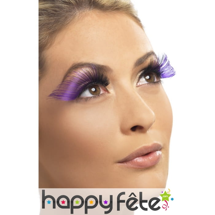 Faux cils long mauve noire