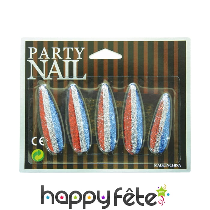 Faux ongles drapeau français