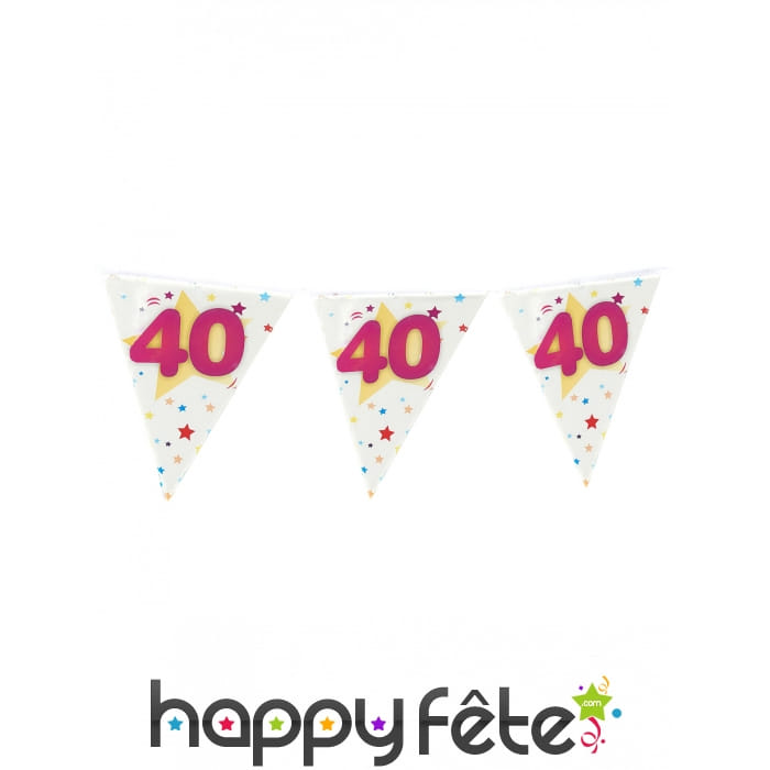 Guirlande 40 ans de fanions 4m