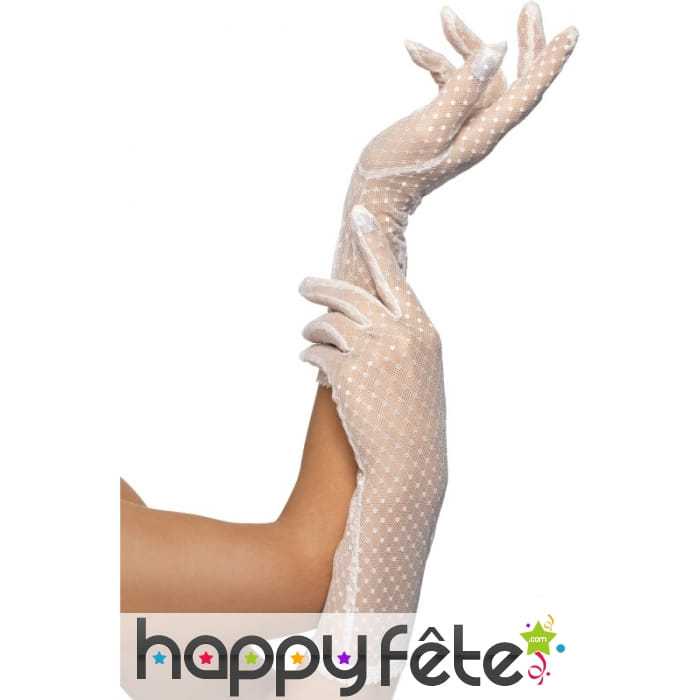 Gants blancs femme