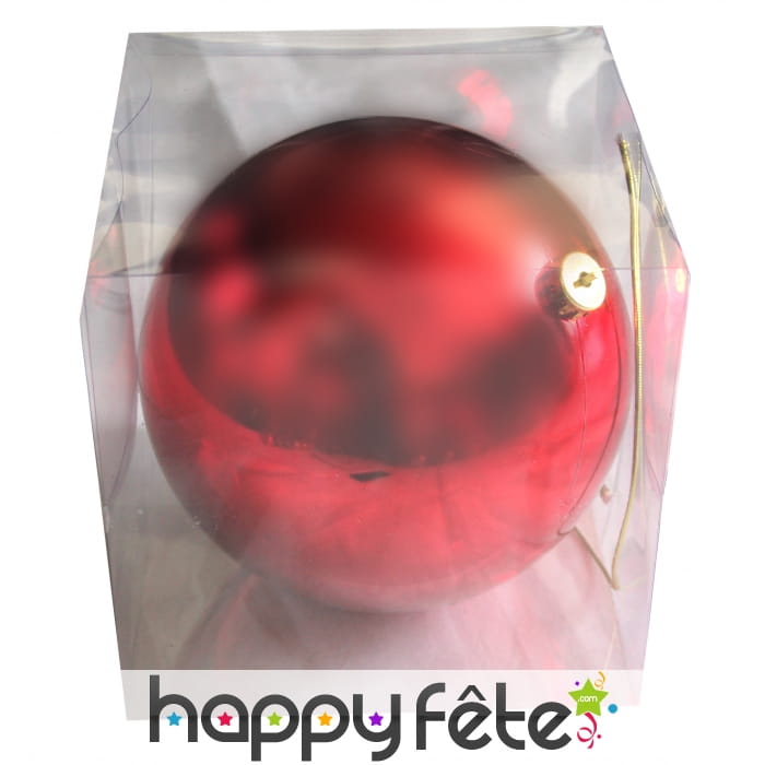 Grosse boule rouge de noel brillante de 20cm