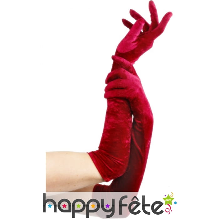 Gants longs rouge