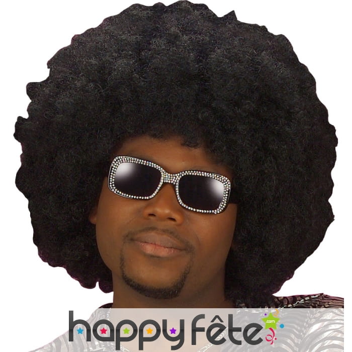 Grosse perruque afro noire