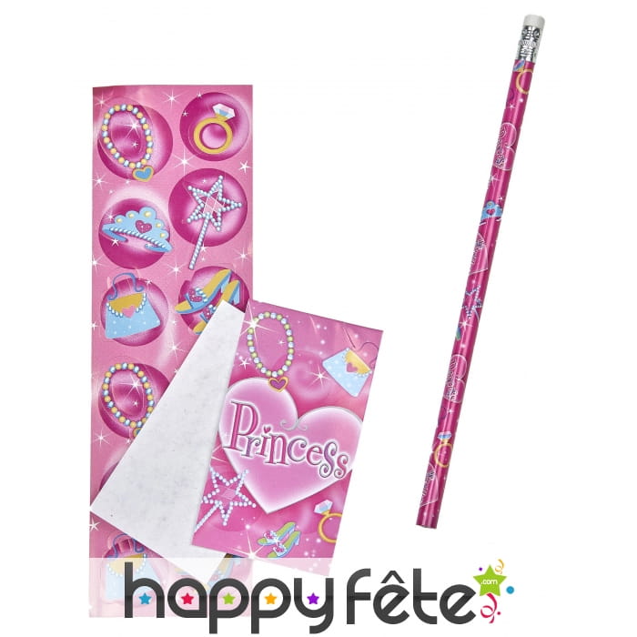 Kit de papeterie princesse rose