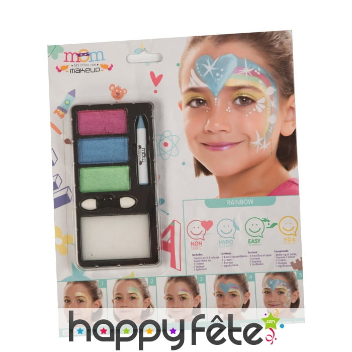 Kit maquillage princesse arc-en-ciel pour enfant