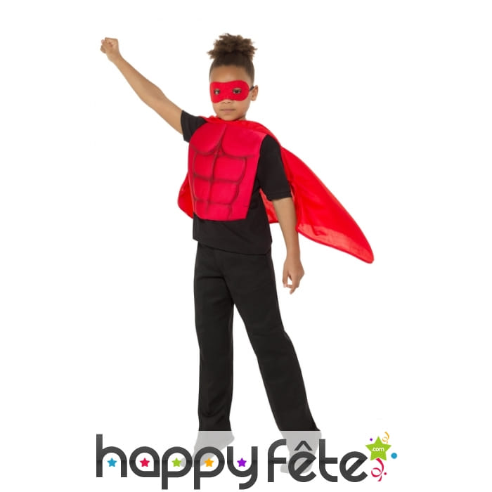 Kit rouge de super héros musclé pour enfant