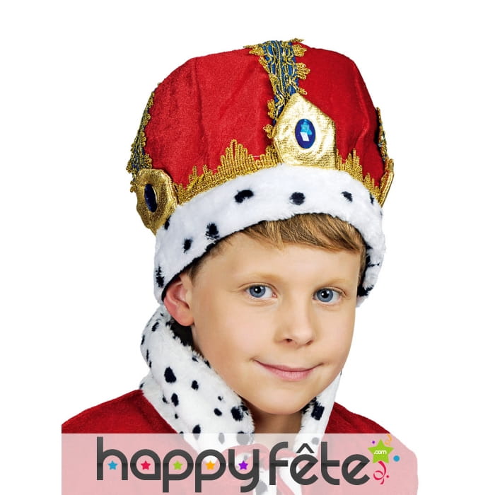 Large couronne rouge de roi pour enfant