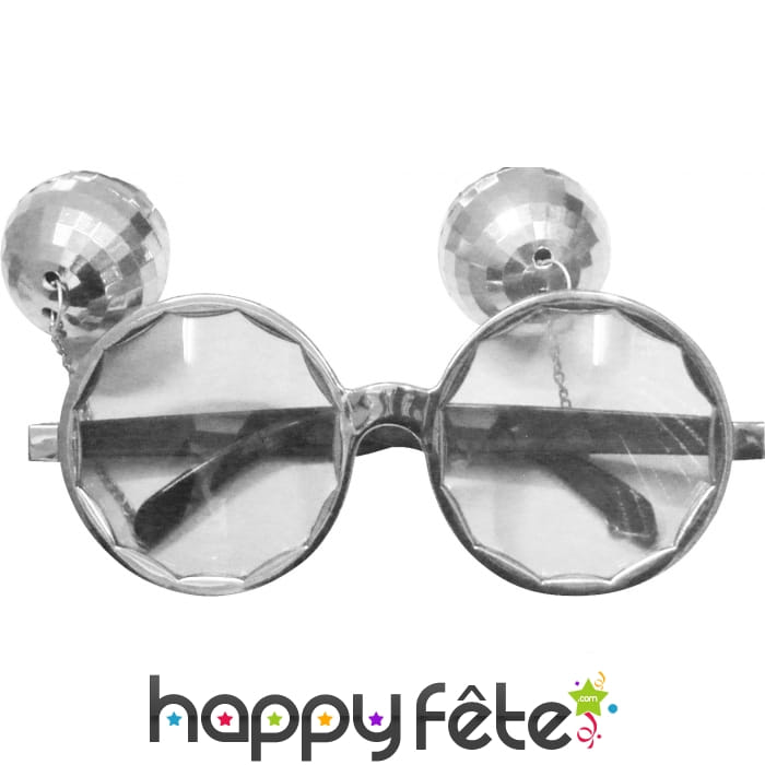 Lunettes disco avec boules argentées