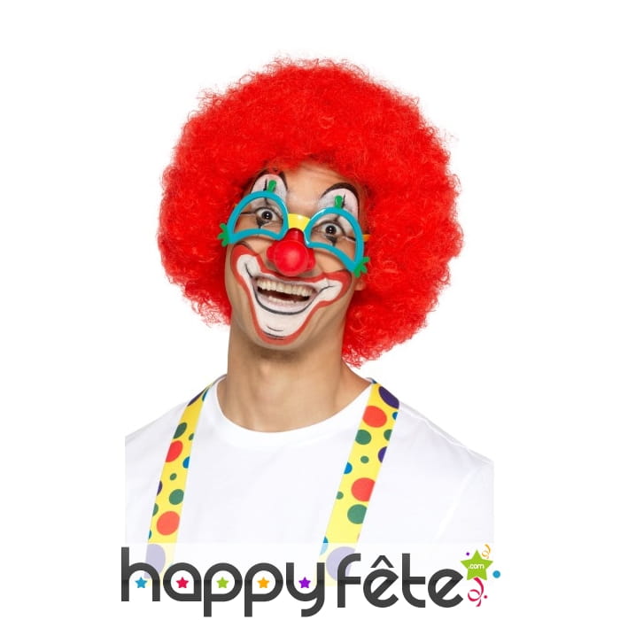 Lunettes de clown avec nez rouge attaché