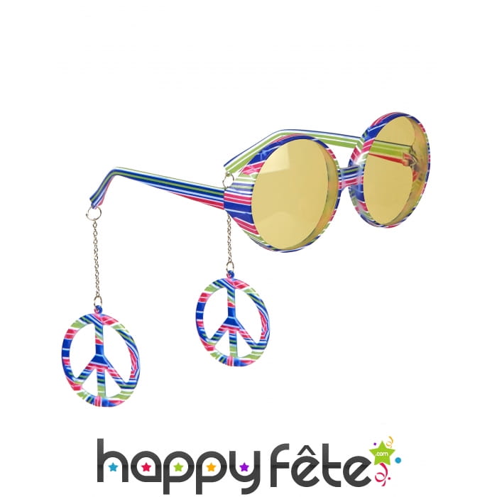 Lunettes rondes pendentifs peace and love