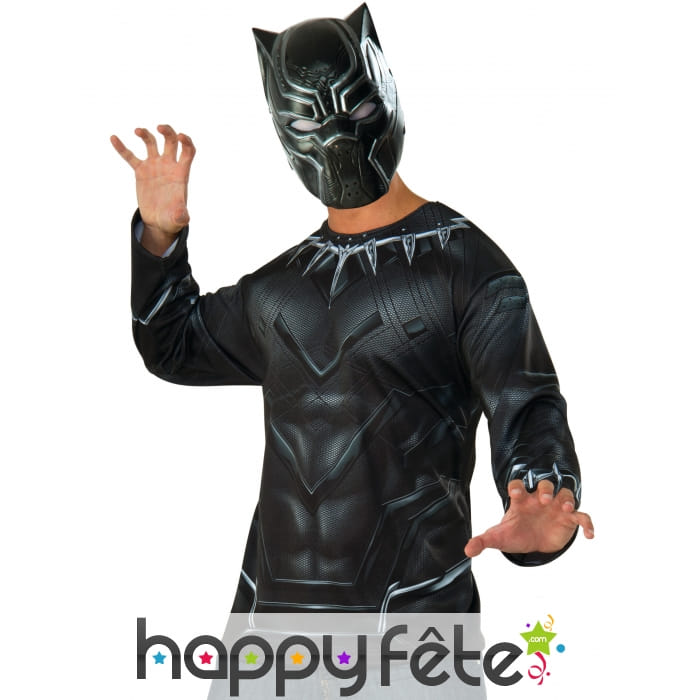 Masque avec T-shirt de Black Panther pour homme