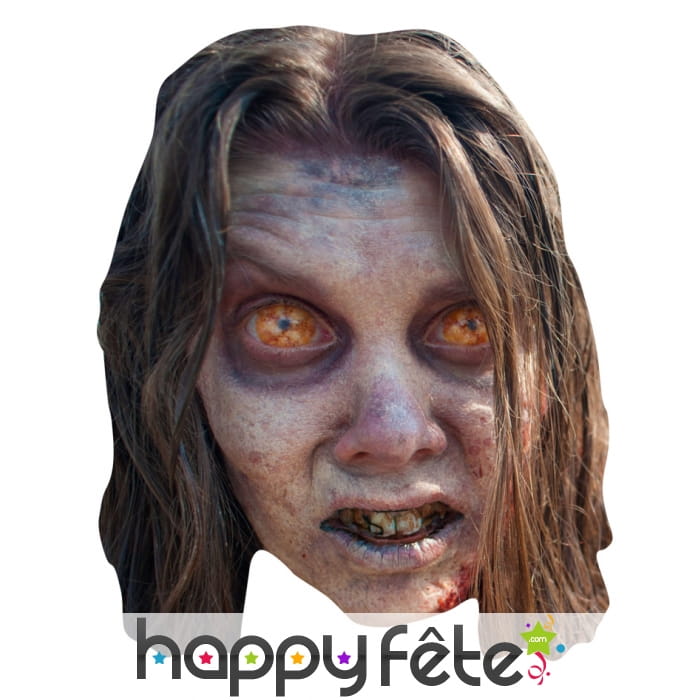 Masque de femme zombie en carton plat