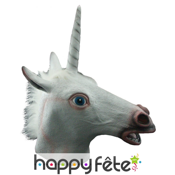 Masque de licorne blanche intégral