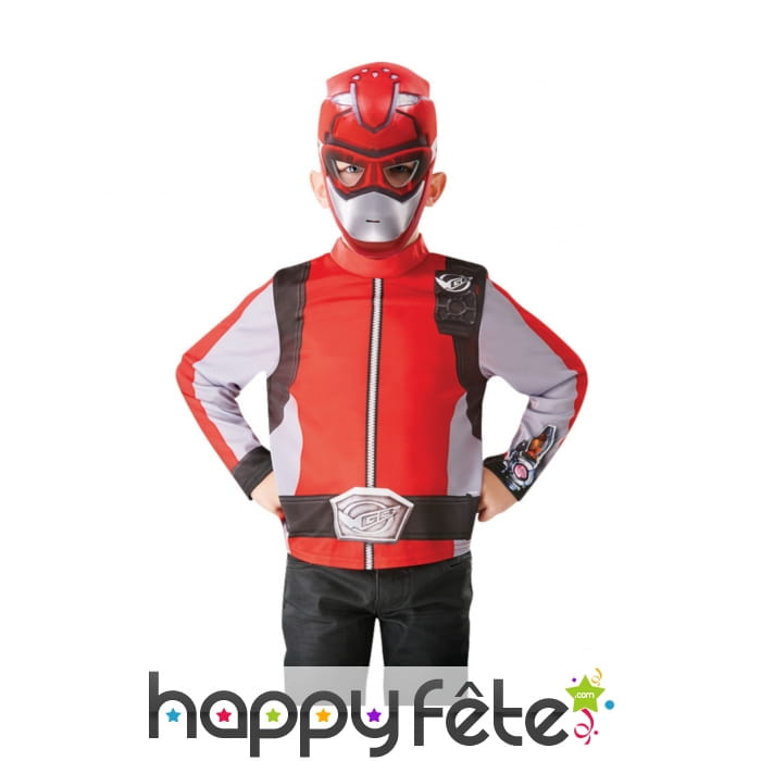 Masque et haut de Power Rangers rouge pour enfant