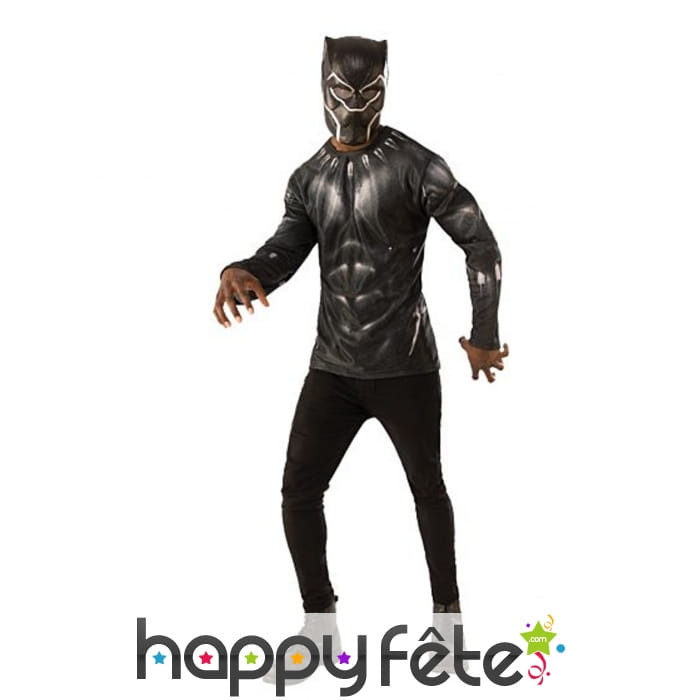 Masque et T-shirt de Black Panther pour adulte