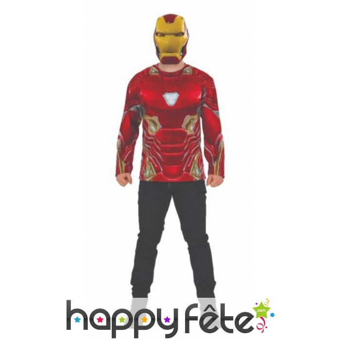 Masque et T-shirt de Iron man pour adulte