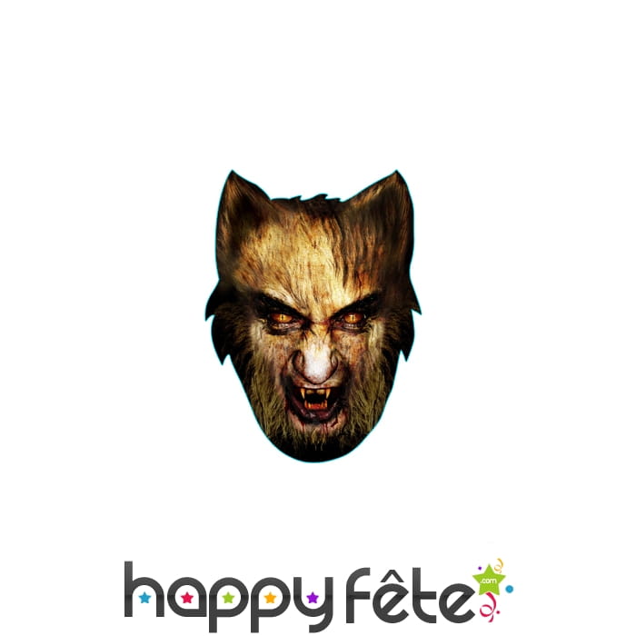 Masque facial en carton de loup garou