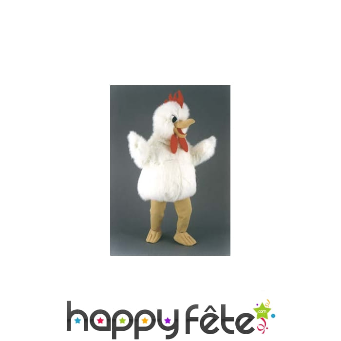 Mascotte poule blanche