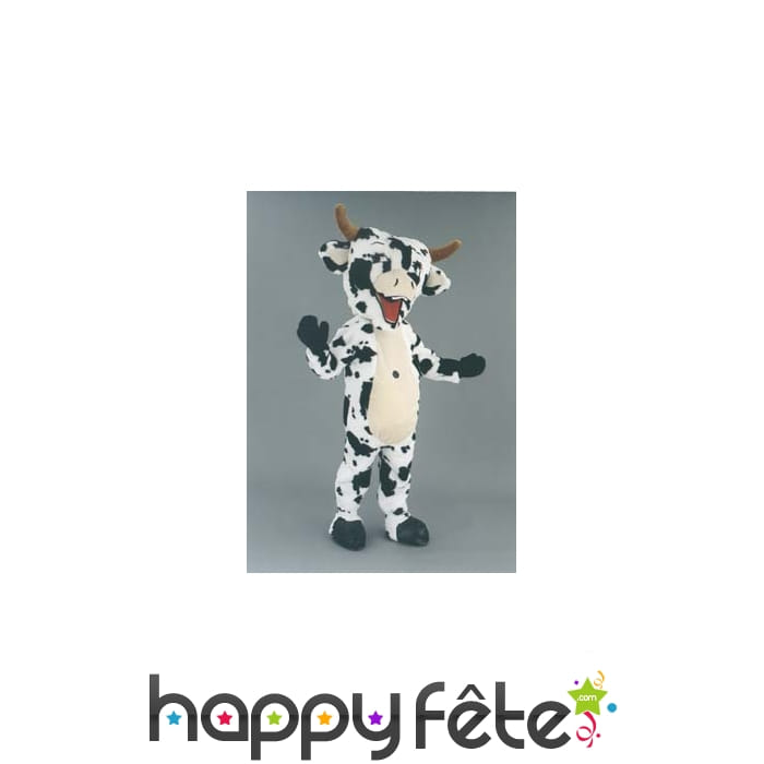 Mascotte vache noire et blanche