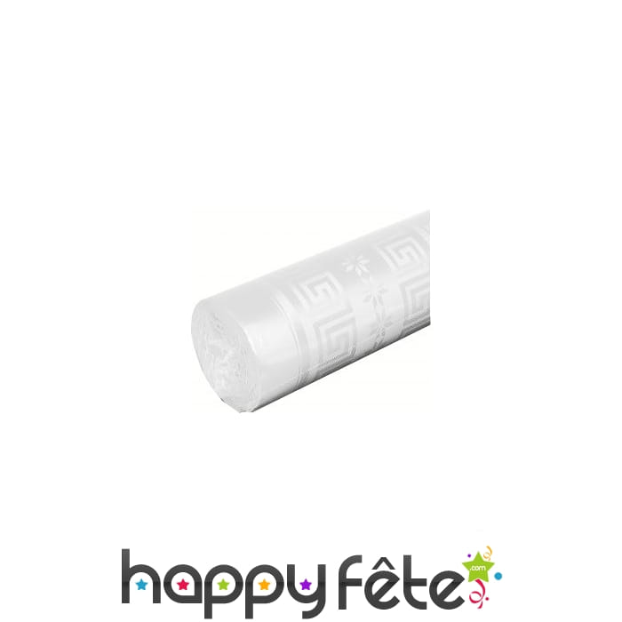 Nappe damassée blanche de 1.20m x 10 m