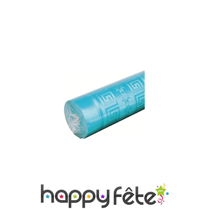 Nappe turquoise damassée 1.20m x 6 m