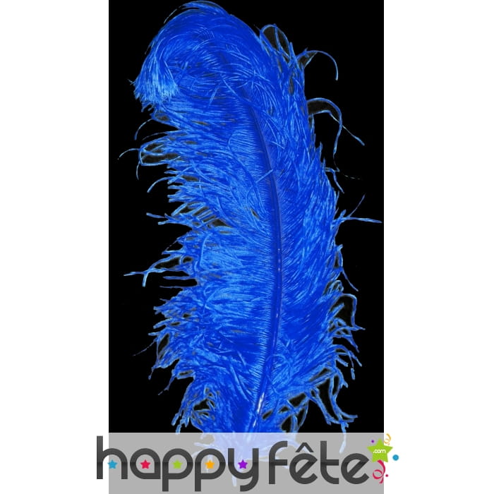 Plume autruche bleue extra 50 cm