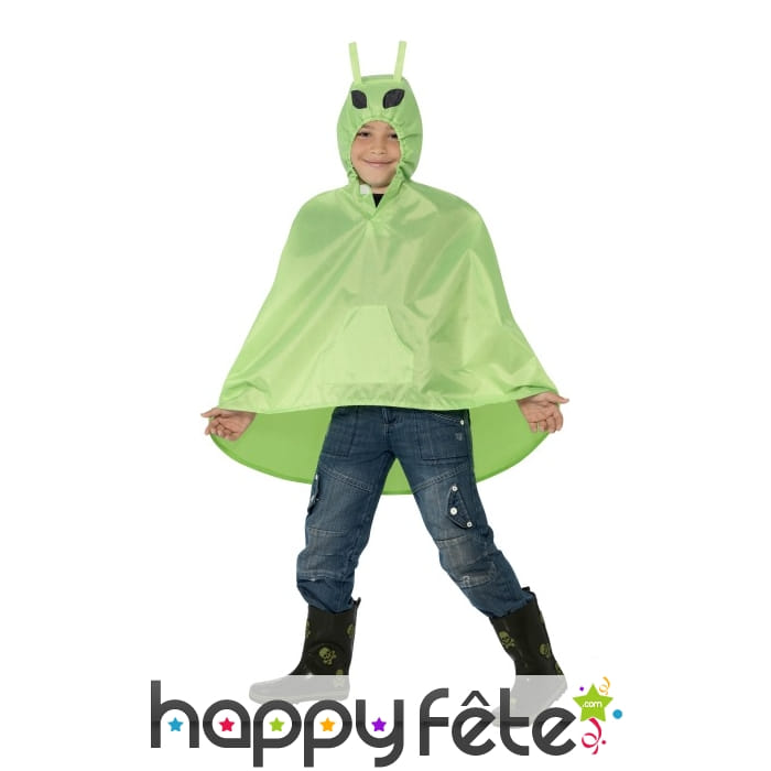 Poncho alien imperméable pour enfant