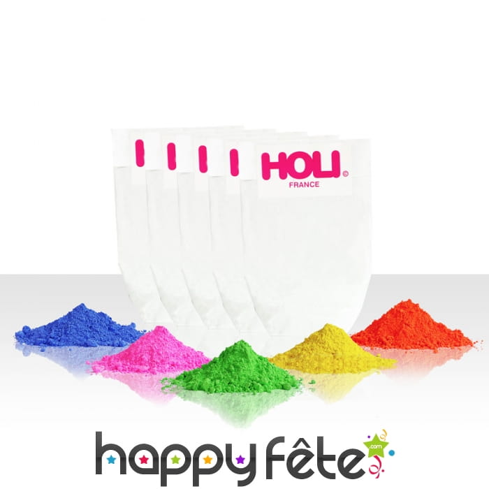 Poudre colorée holi, 5 coloris