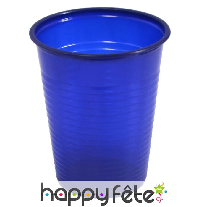 Paquet de 50 gobelets plastique bleu fonce