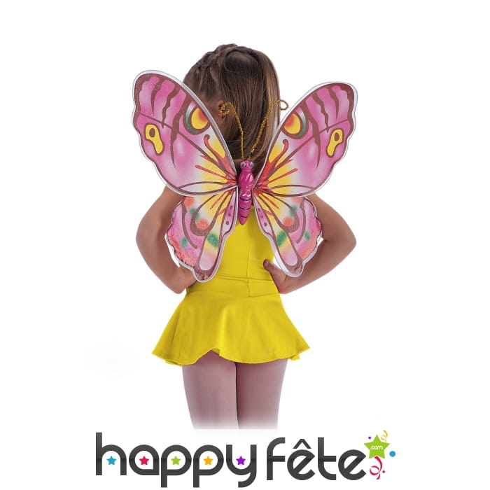 Paire d'ailes multicolores pour enfant, papillon