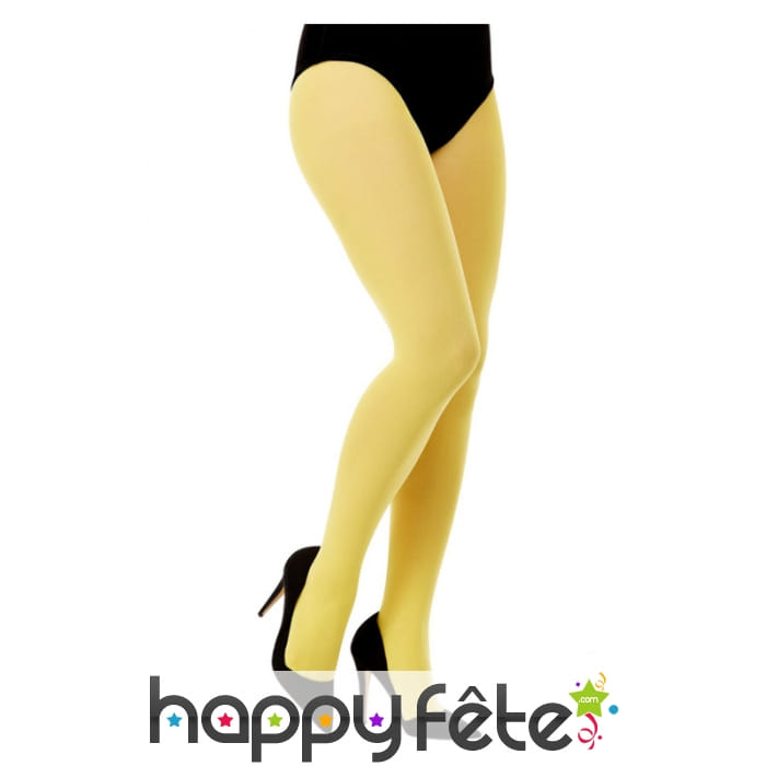 Paire de collants jaunes unis pour femme