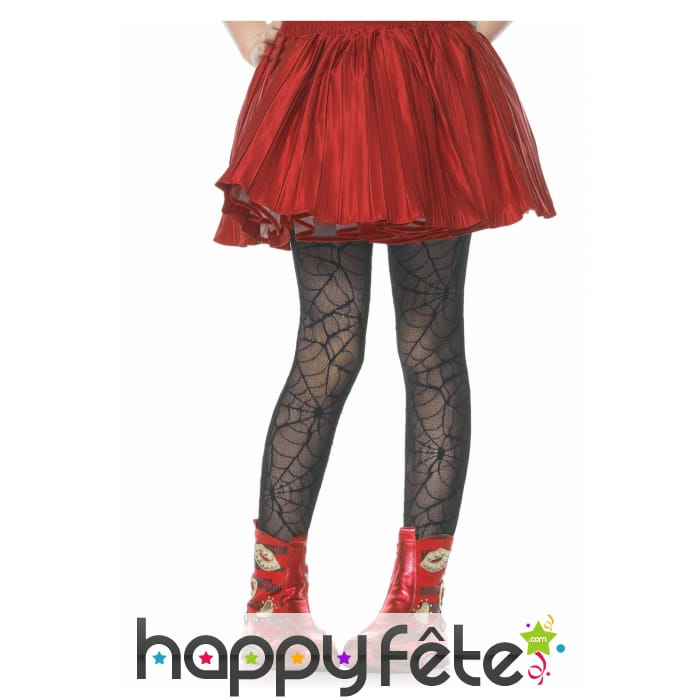 Paire de collants noirs toile d'araignée, enfant