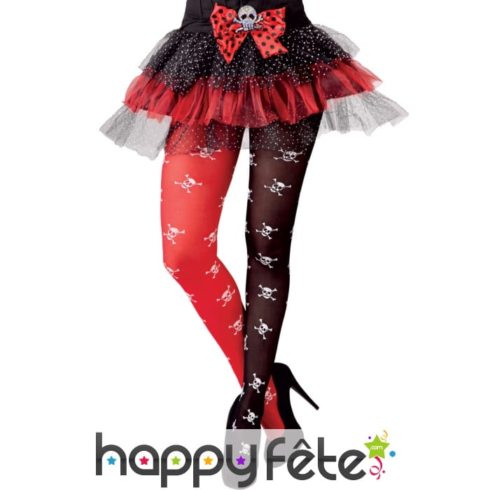 Paire de collants pirate bicolores