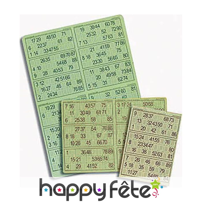 Plaques de cartons de bingo