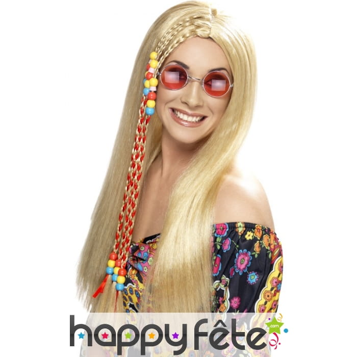 Perruque hippie blonde